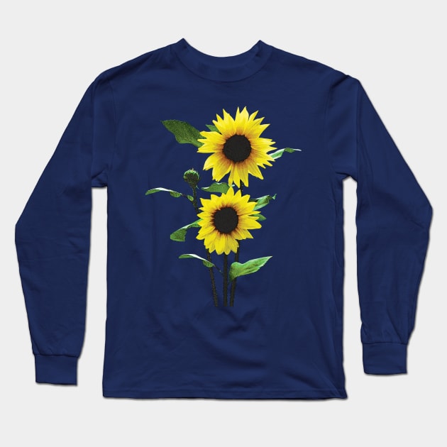 Sunflowers Tall and Short Long Sleeve T-Shirt by SusanSavad